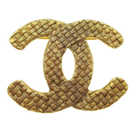 Authenticity Guaranteed Chanel Charm Quilted Brooch Pin Corsage Gold-plated - Picture 1 of 6